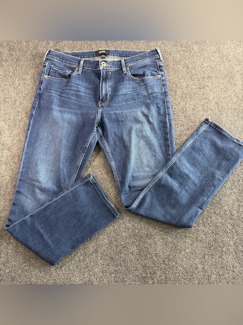 PAIGE Federal Slim Straight Leg Jeans Men’s 34x30 Medium Wash Blue Denim H2